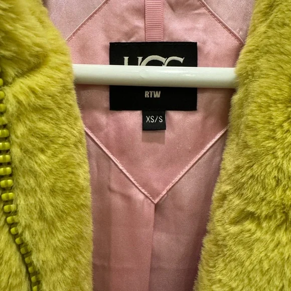 RESERVED for Kitty Like New Ugg Faux Fur Koko Coat in Citrine - Picture 2 of 3